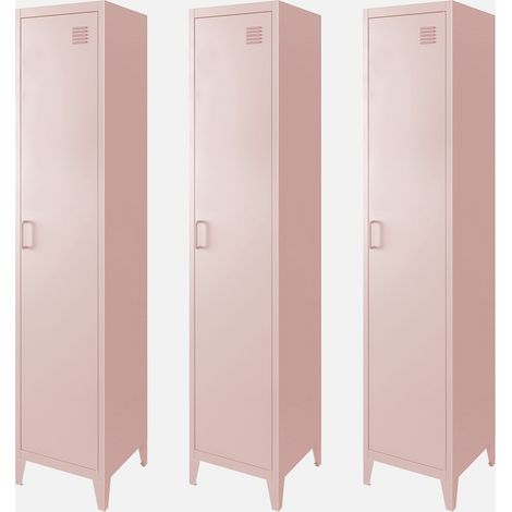 Armario dormitorio industrial con 4 almacenamientos, set de 3