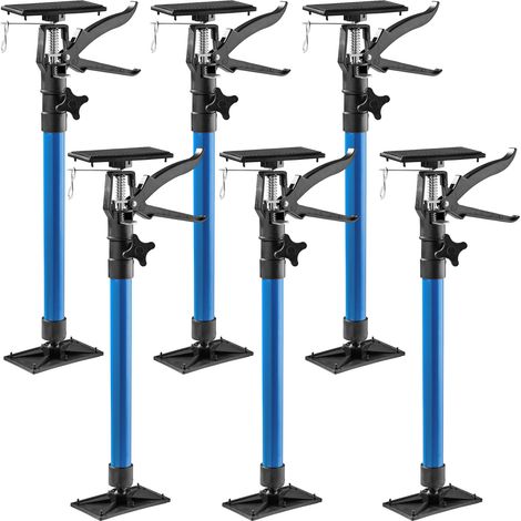 Tectake – Lot de 6 étais de soutien à gâchette télescopique 51 cm à 115 cm – Charge 30 kg – Acier et plastique pour fixation précise