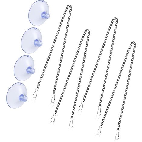 Chaînes de suspension en verre avec crochets à ventouse pour un cadre photo sécurisé - Accessoires de montage mural - Chaînes d'affichage polyvalentes (1/5)