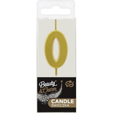Candela B&C Picker numero 0 color oro metallizzato, 9,5 cm