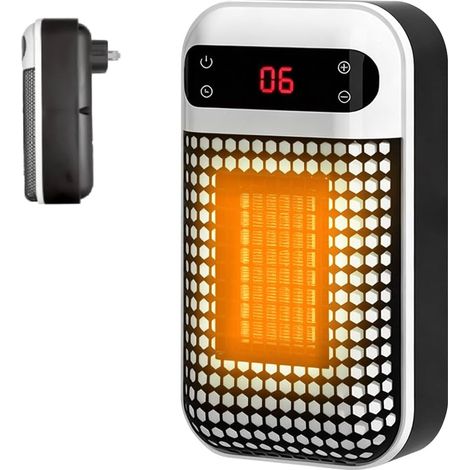 Mini Heizlüfter Steckdose 500 W PTC Keramik mit Timer Thermostat – leise und angenehm im Gebrauch (1/5)