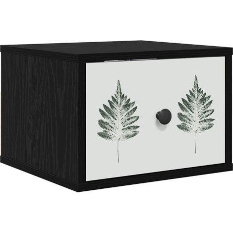 Wandmontiertes Nachttischchen HANAU Schwarz Eichen-Optik vidaXL (1/5)