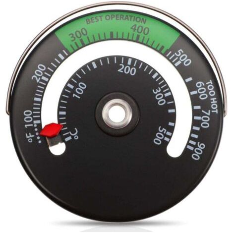 Pair Magnetisches Ofenthermometer, Feuerthermometer für Holzscheit, Kaminrohr, Ofentemperaturmesser (1/5)