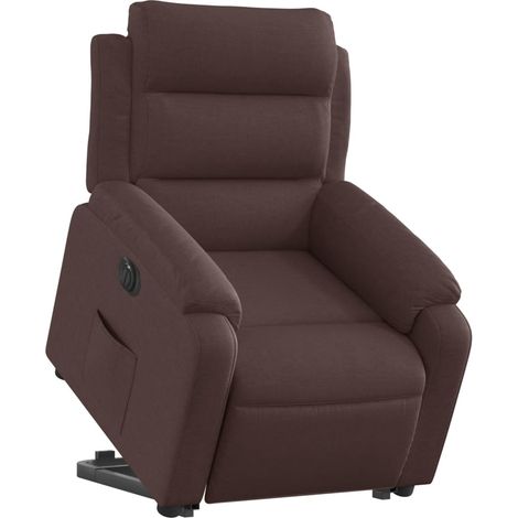 Sillón relax TV con función de elevación eléctrica muy cómoda en tejido marrón oscuro DEC028403 (1/5)