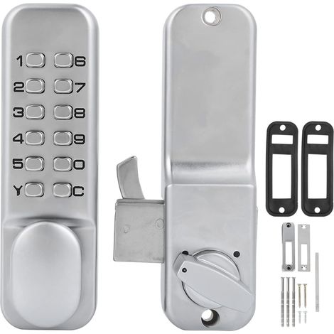 Serrure de Porte Mécanique sans Clé en Alliage de Zinc, Combinaison 1 à 11 Chiffres, Étanche avec Bouton Poussoir pour Cuisine, Bureau, Balcon, Porte Coulissante (1/5)
