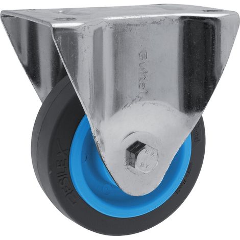 Roulette fixe sur platine roue Résilex® pour charges lourdes - Maxiroll. diamètre 125 mm. charge 300 kg - GUITEL-POINT M