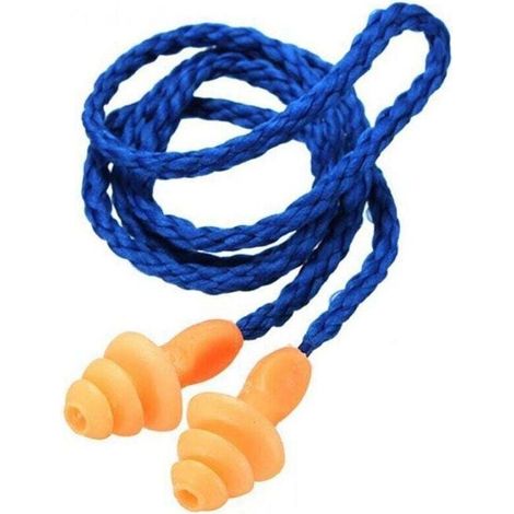 5 Bouchons D'Oreille Anti-Bruit en Silicone Souple avec Cordon pour Dormir Étudier (1/4)