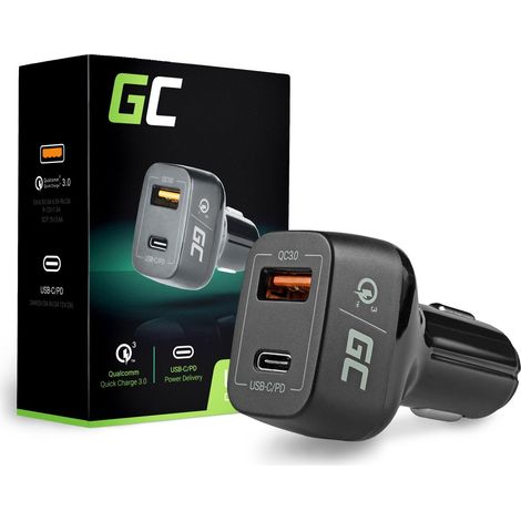 Green Cell CAD33 cargador de dispositivo móvil Universal Negro Encendedor de cigarrillos Carga rápida Interior (1/5)