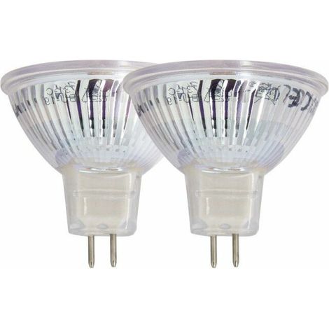 Lot de 2 ampoules SMD LED Spot MR16, culot GU5.3, 345 Lumens, conso. 5W (eq. 35W), 2700K, Blanc chaud (1/4)
