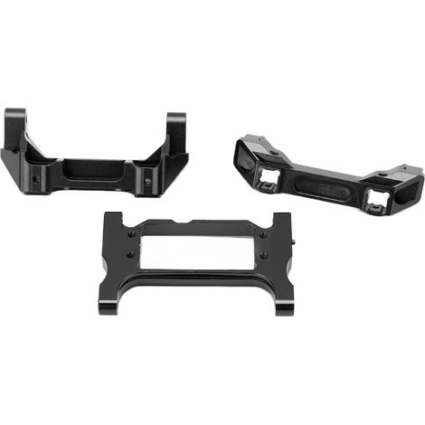 Pare-chocs avant et arrière en métal, en alliage d'aluminium, pour voiture RC Traxxas TRX4, avec support de servo, noir. (1/5)