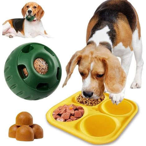 Balle à lécher pour chien, jouet à mâcher pour chien, plateau à friandises rechaable, jouet interactif pour soulager l'anxiété du chien (plateau à balles) (1/5)