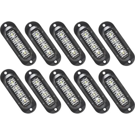 Lntyq 10X LED Feux de Marquage Latéral 12 / 24V Feux De Gabarit LED Remorque Lampe Latérale Avertissement Lumière pour Camion RV Caravan (Blanc)