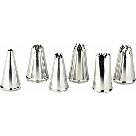 Ensemble de 6 douilles à pâtisserie en métal pour la décoration de gâteaux et pâtisseries Tadar