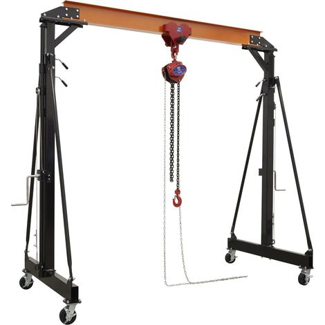 Sealey SG2000KIT Portable Adjustable Gantry Crane with Geared Trolley Combo 2 Tonne (1/3)