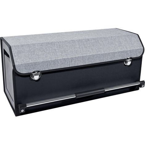 Auto Kofferraum Organizer mit Deckel, 60L Leder Aufbewahrungsbox Grau XL (1/5)