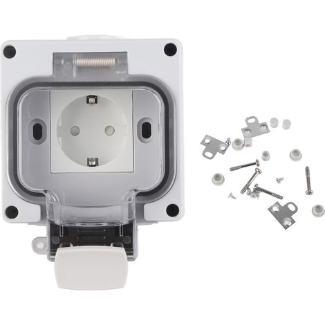 Prise extérieure IP66 étanche pour jardin atelier allemande 250V 16A (1/5)