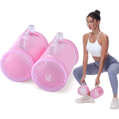 Haltères à Eau, Sac Eau Fitness, Poids de Voyage, poids réglables jusqu'à 10/14 kg par paire(rose (1/5)