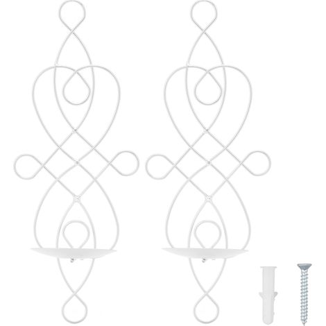de 2 appliques murales en fer blanc pliables et résistantes