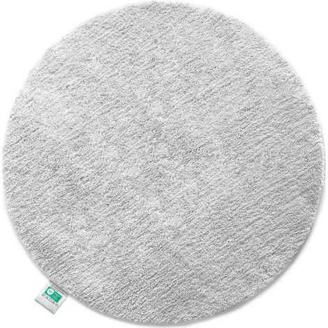 Tapis de bain Sky, tapis de salle de bain rond Blanc 120 cm de diamètre (1/4)