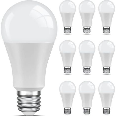 Lot de 10 Ampoule LED E27 Blanc-Chaud,6500K Ampoule Standar,9W Equivalent 60W,Non Dimmable,220V-240V pour Maison Restaurant Café (1/5)