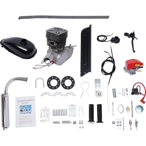 Fahrradmotor Kit 2 Takt 100CC Motorrad Engine Cruiser Bike Rennrad Benzinmotor Hilfsmotor Kit Fahrrad Komplettmotor 36 Zähnen CDI Einzylinder für die meisten 26"/28" Bikes