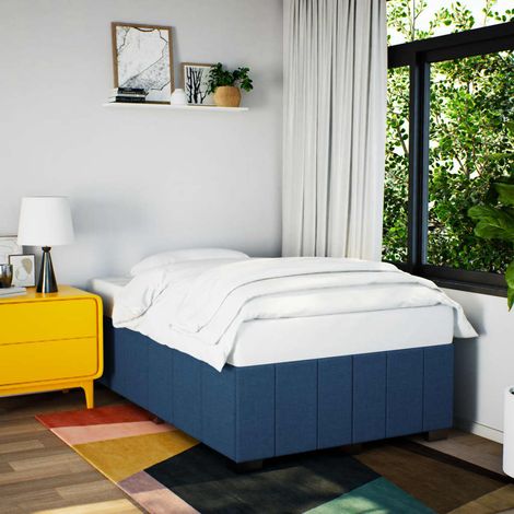 Bettgestell ohne Matratze Blau 120x190 cm Stoff (1/5)