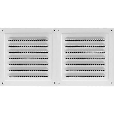 1 pièce Grille de ventilation métallique, 15 x 30cm, grille d'aération carrée pour soffite, écran en maille intégré, conduits de salle de bain, blanc (1/5)
