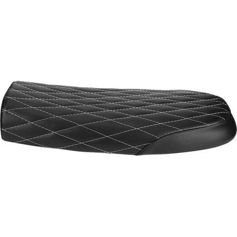 Selle Moto Vintage Cuir PU Coussin Plat Noir Pour CB CL AX100 CG125 (1/4)