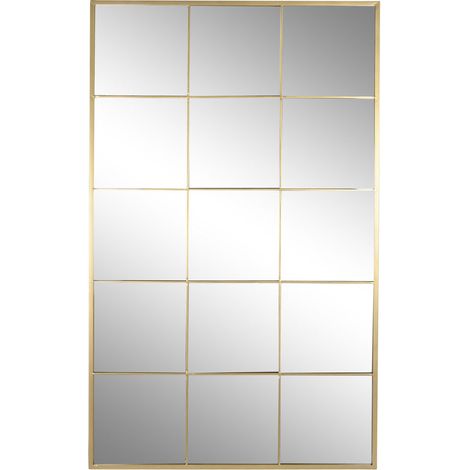 Espejo Hierro Cristal 90X2X150 Ventana Dorado (1/4)