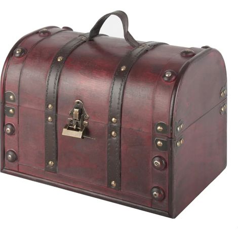 Coffre au trésor SEVICO avec serrure, boîte en bois, coffre de pirate, différentes tailles et variantes F50 (1/5)