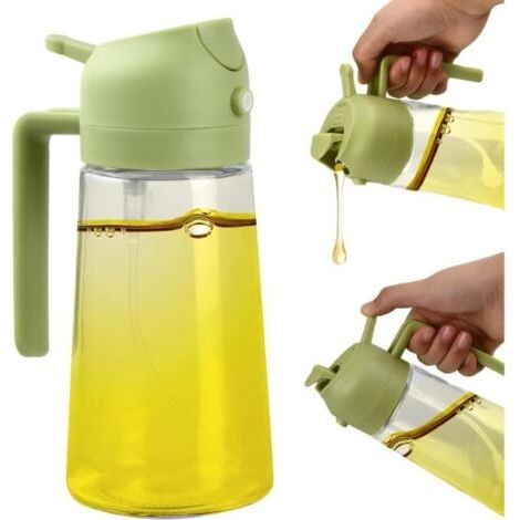 Vaporisateur d'huile et de vinaigre,2 in 1 Spray Huile Spray Huile Cuisine,Glass Olive Oil Dispenser Pulvérisateur ,Spray Bouteille