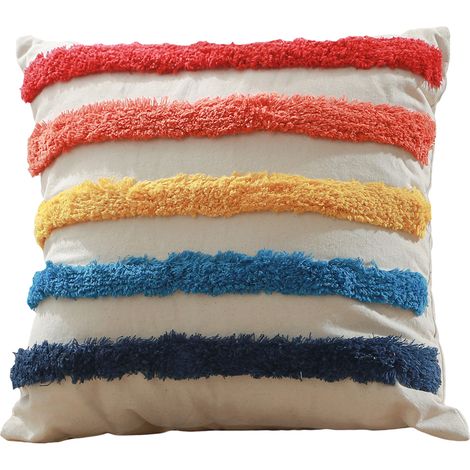 Cuscino in stile boho Bali - Copertura e riempimento inclusi - Manisha Multicolore