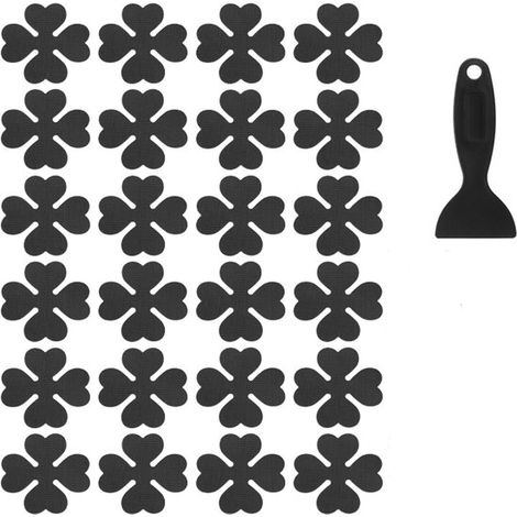Pegatinas antideslizantes, 24 piezas, Flor de baño, 8 cm x 8 cm, PEVA, Copos de nieve, Tira adhesiva para ducha/bañera/escaleras, baño, escaleras (1/5)