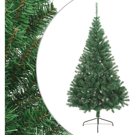 INLIFE Sapin de Noël artificiel moitié avec support Vert PVC 180 cm (1/5)