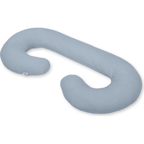 Oreiller de grossesse type C, housse amovible, oreiller pour femmes enceintes pour l'allaitement, bleu sale (1/4)