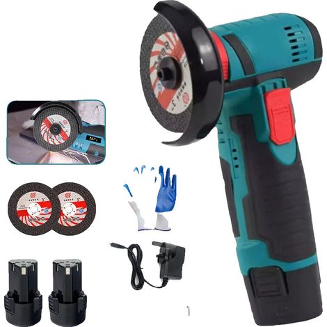 Smerigliatrice angolare, motore brushless, design portatile, blu, con due batterie (1/2)