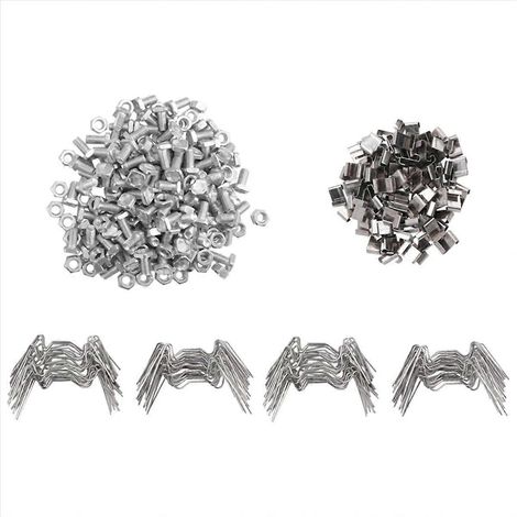 Kit de Réparation Serre 400 Pièces avec 100 Clips de Fixation et Attaches Métalliques pour Bâche, Serre de Jardin, Tunnel (1/5)
