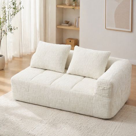 Sofá chaise longue con bolsillos chenilla 158 cm OKMYHOME (1/5)