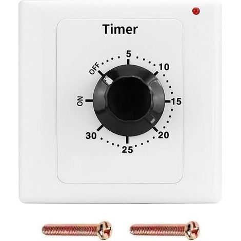 Interrupteur de Minuterie,Compte à Rebours Mécanique Intelligent à Minuterie Socket Time Switch 86 Panneau Timer Bouton de Command (30 Min) (1/5)
