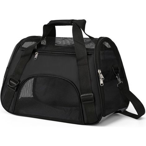 Sac de transport pliable pour chat et chien, revêtement intérieur doux, portable et pratique, pour voyage, vétérinaire et voiture (1/4)