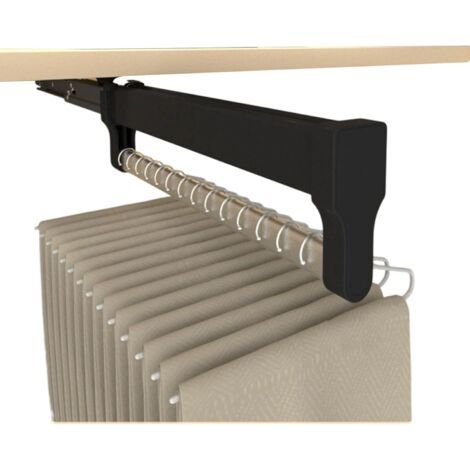 492mm Rail Suspension Coulissant Cintres, Cintres Pantalons Support Extensible Pantalons Gain Place en Acier Laminé Froid pour Cintres et Tringles (1/5)