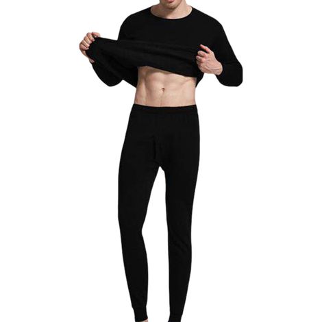 Ensemble de sous-vêtements thermiques noirs taille L pour hommes (1/5)