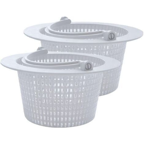 Set of 2 16cm Skimmer Basket, Replacement Basket for Standard Skimmer Basket, Filter Basket with Handle for Swimming Pool Cleaning (1/5)
