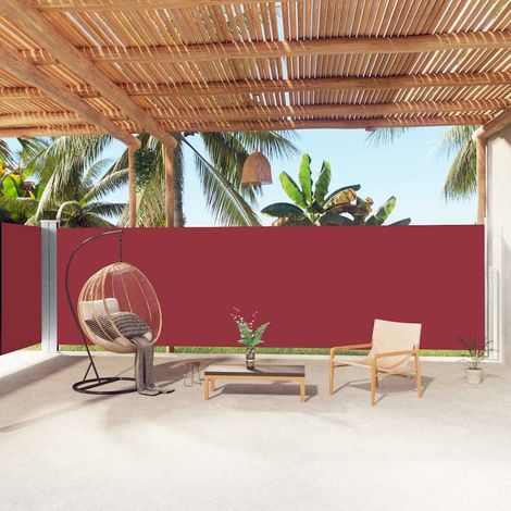 vidaXL Toldo lateral retráctil rojo 180x1000 cm (1/5)