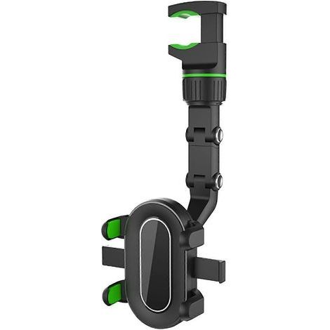 Support de téléphone de voiture rotatif à 360°, support de téléphone portable multifonction universel pour rétroviseur (vert) (1/4)