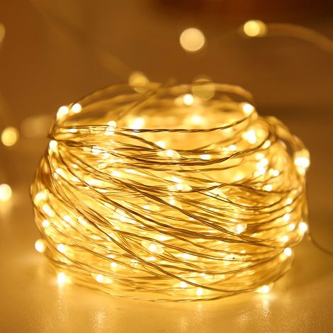 Guirlande Lumineuse, Modèle à 8 fonctions, portée de 20 mètres, 200 points lumineux (version avec télécommande) Etanche Guirlande Lumineuse Exterieure Micro LED Decoration(Blanc chaud) (1/5)