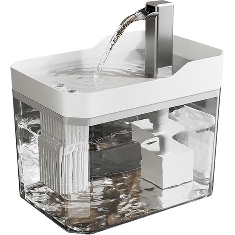Fontaine à eau sans fil pour chat – 1,5 L – Fontaine d'intérieur pour animal domestique – Fontaine à piles pour chat – Facile à nettoyer – Abreuvoir électrique silencieux  Distributeur d'eau pour (1/5)