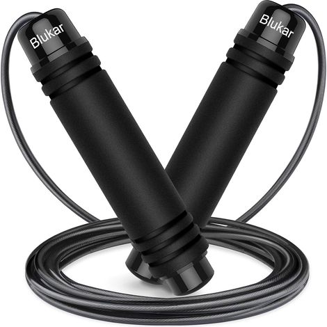 Skipping Rope, Adjustable Speed Jump Rope for Men and Women, Steel Ball Bearings, Non-Slip Foam Handles, Steel Cable for Fitness, Crossfit, Sport, Boxing, GYM -3M (1/5)