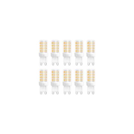 Ampoules LED G9 5W, Equivalente 40W 50W Halogène Lumière, 450LM, Blanc Neutre 4000K, AC 220V, Culot G9 Standard, économie d'énergie, pour Ceiling Lighting, Kitchen, Chambre, Salon, Pack de 10 (1/5)