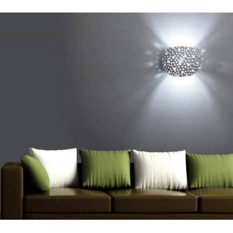 TrAdE Shop Traesio - Applique Da Parete In Gesso Tondo Up E Down Verniciabile Contemporanee G9 Gs-e42 - (1/5)